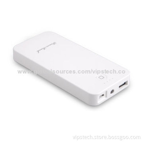 6,000mAh MP3 Player Charger, Li-polymer Battery, Transparent Crystal Design, High-efficiency Torch